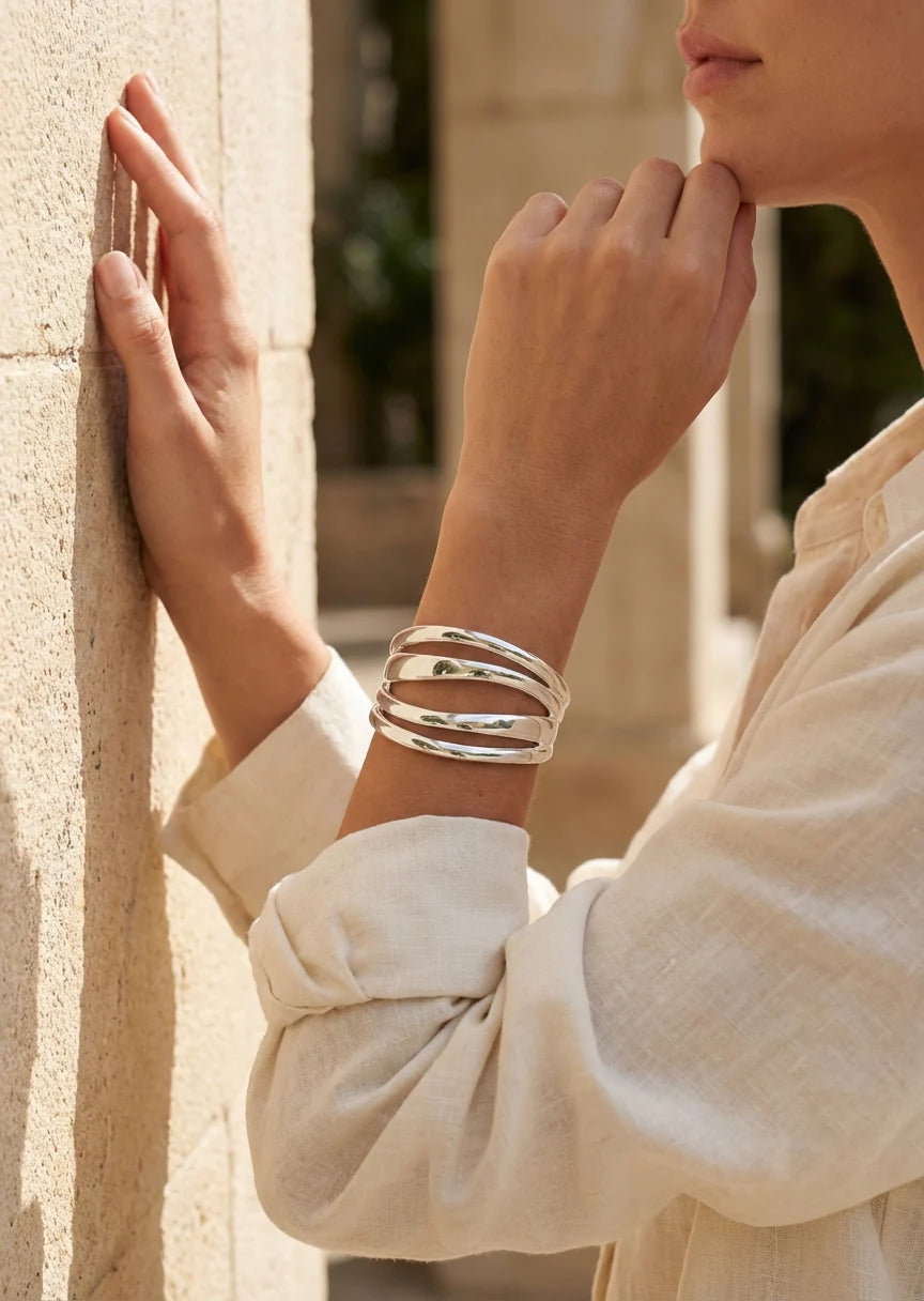 Envy Silver Layer Cuff Bangle