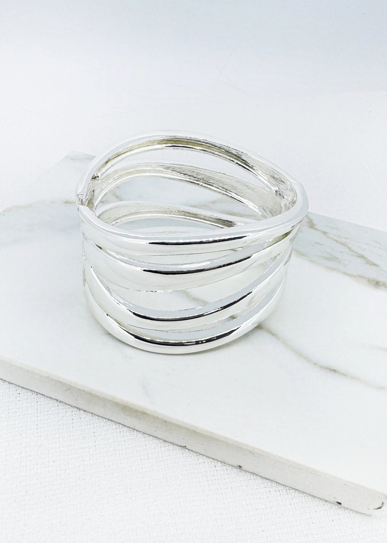 Envy Silver Layer Cuff Bangle