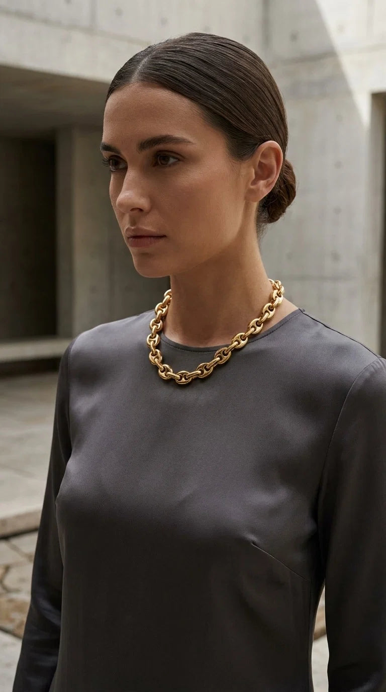Envy Short gold link necklace