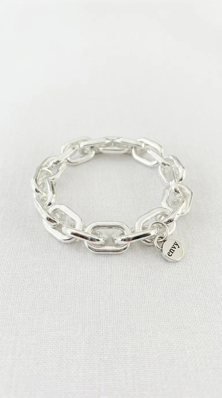 Envy Bracelet Silver elasticated link bracelet