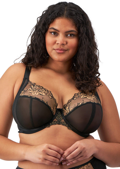Elomi Teagan / Almond Uw Plunge Bra - Black