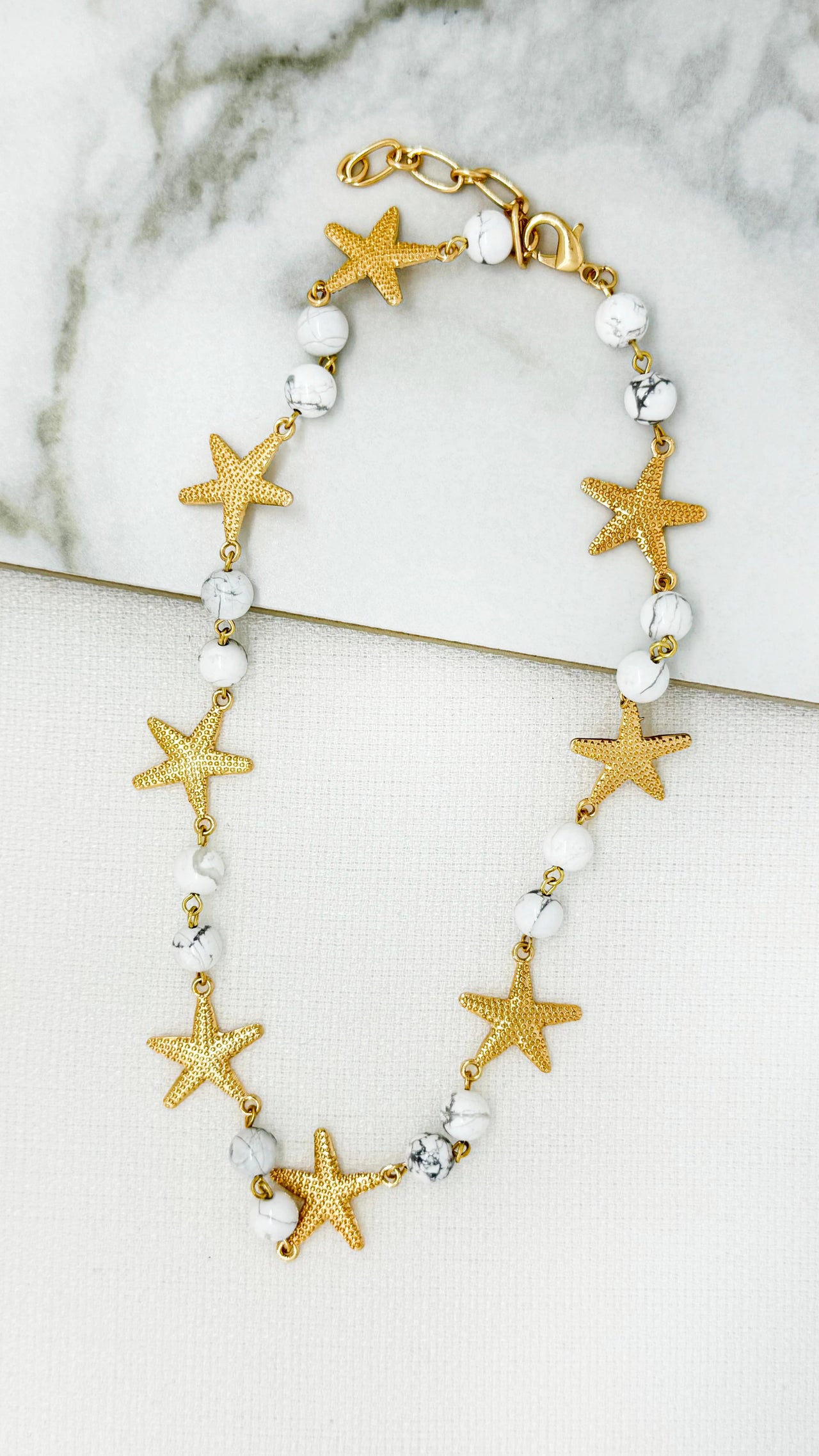 Envy Gold Short Necklace With Beads & Starfish