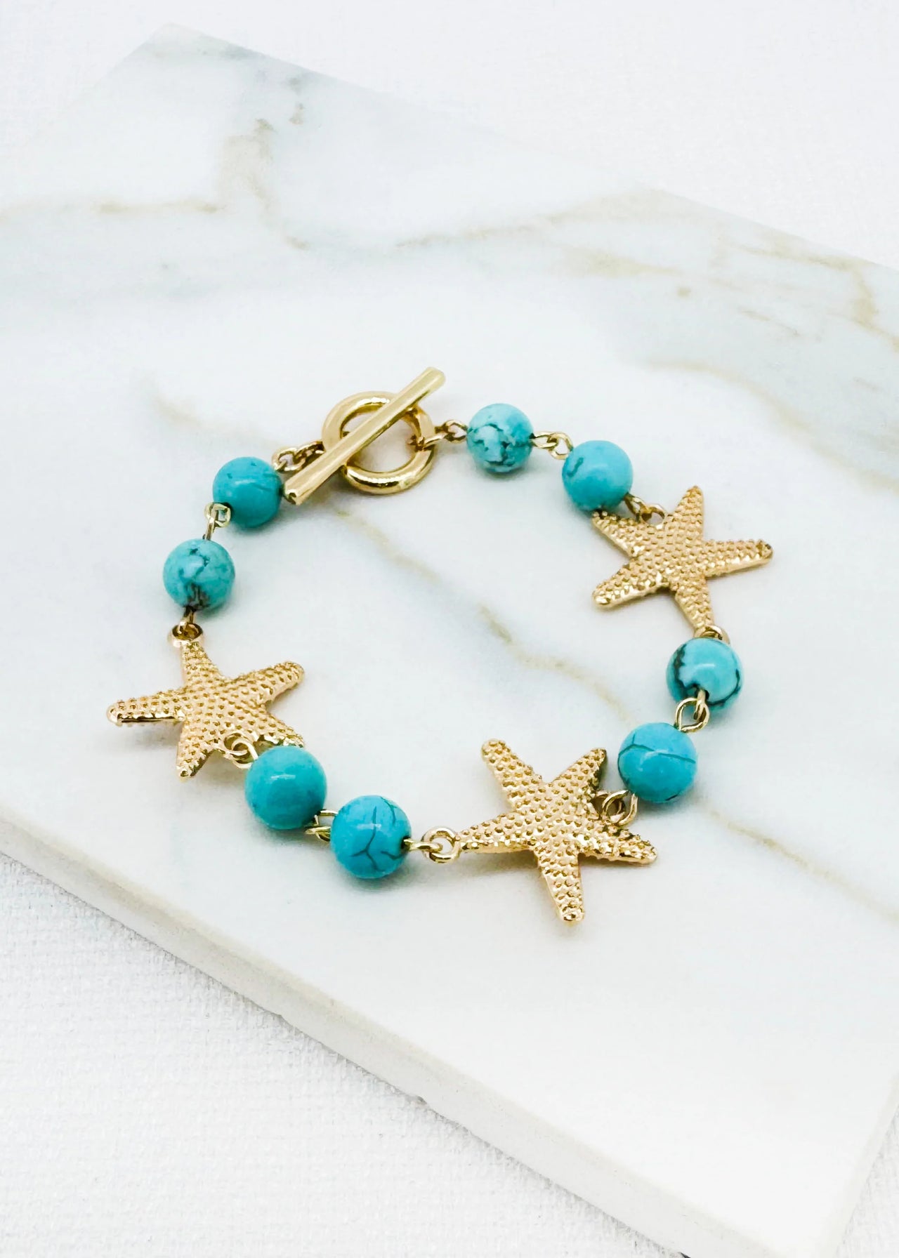 Envy Gold & Turquoise Starfish Bracelet