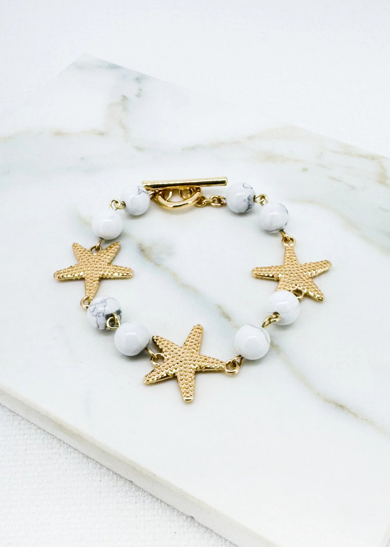Envy Gold & White Starfish Bracelet