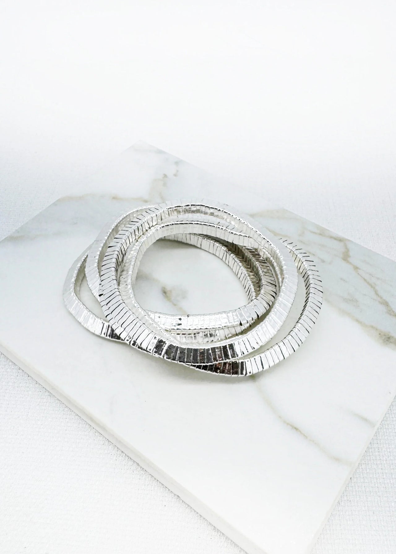 Envy Silver Five Layers Snake Bracelet