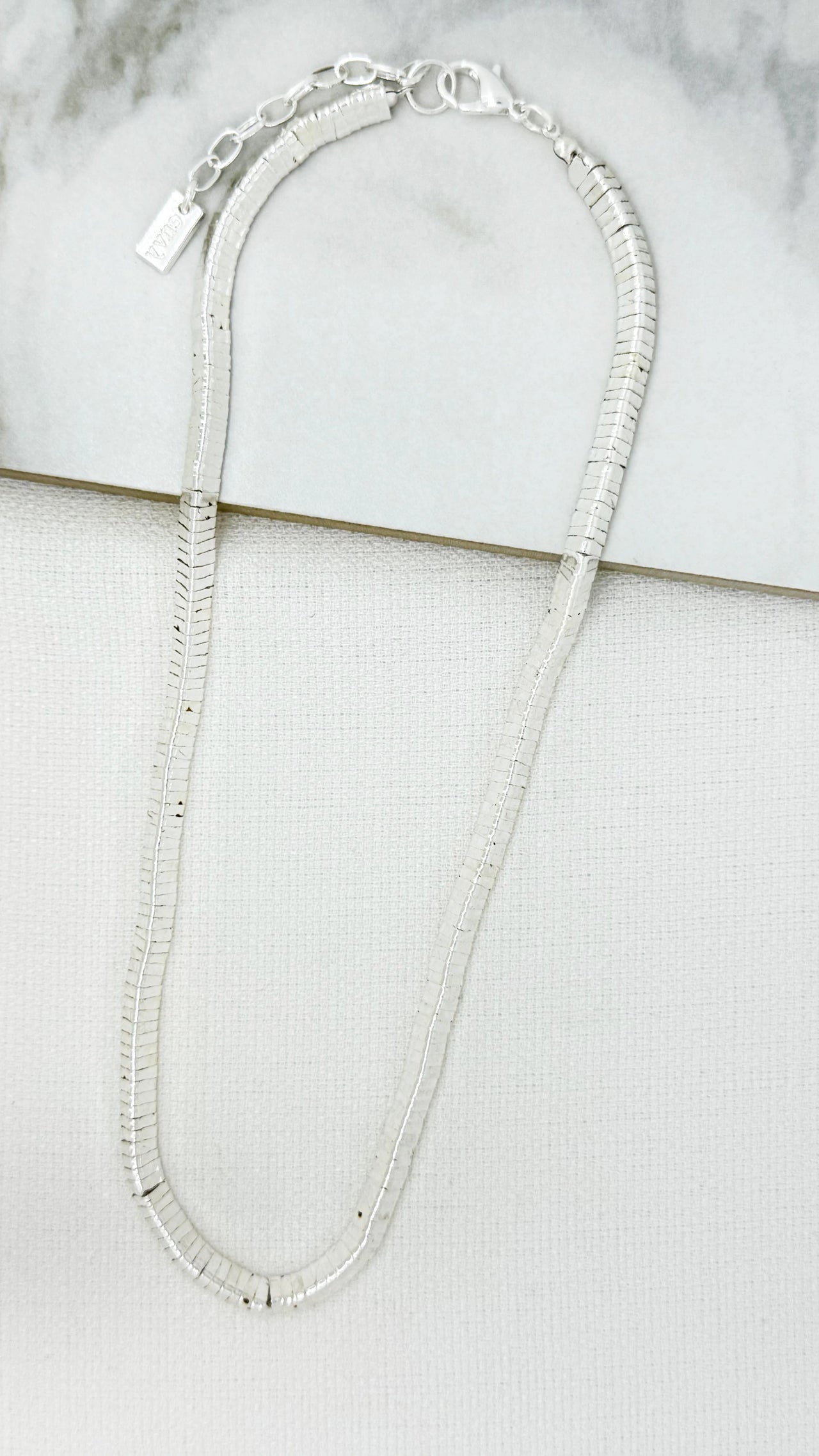 Envy Silver Snake Necklace