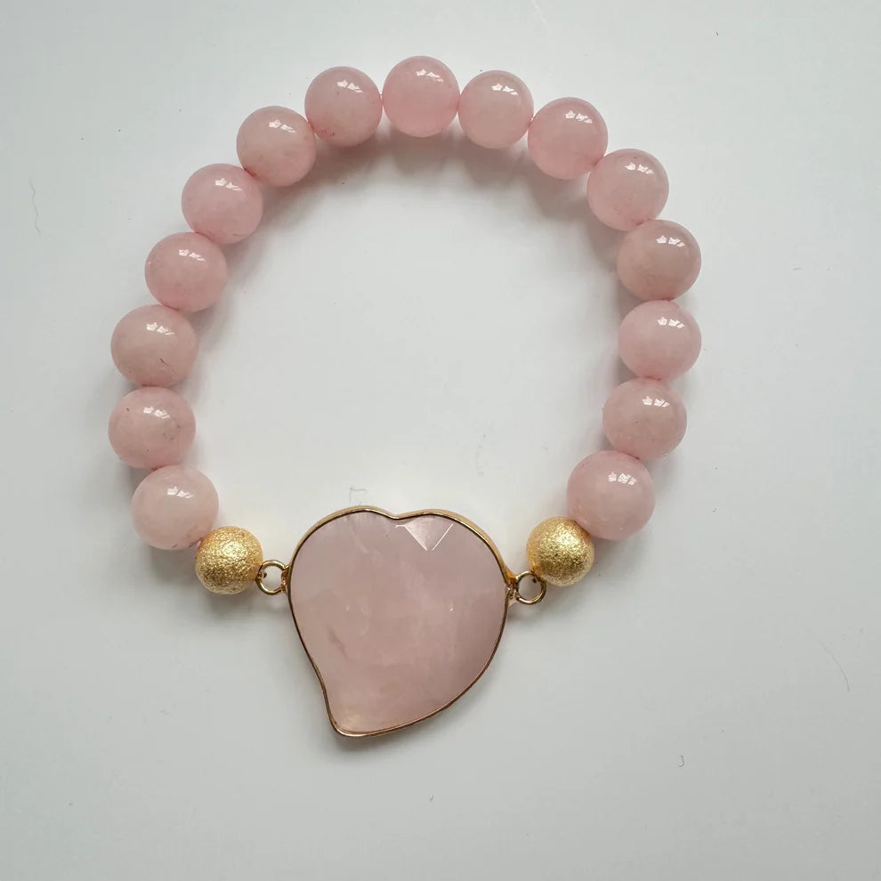 Wild Spirit Rose Quartz Heart Bracelet