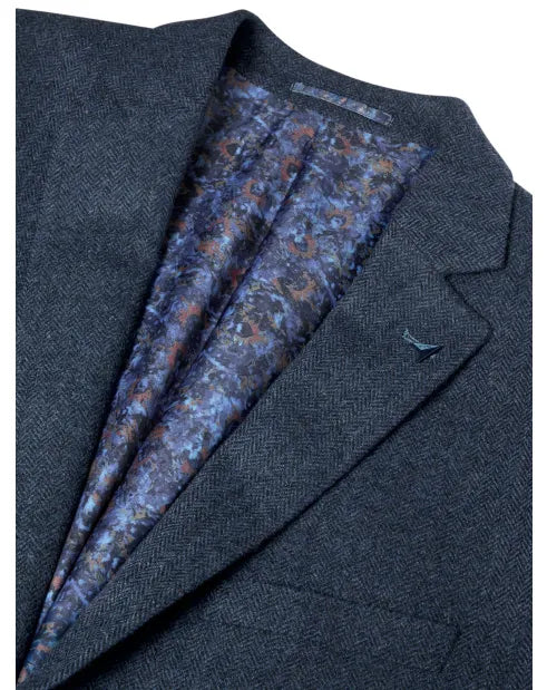 Douglas & Grahame Blue Herringbone Jacket