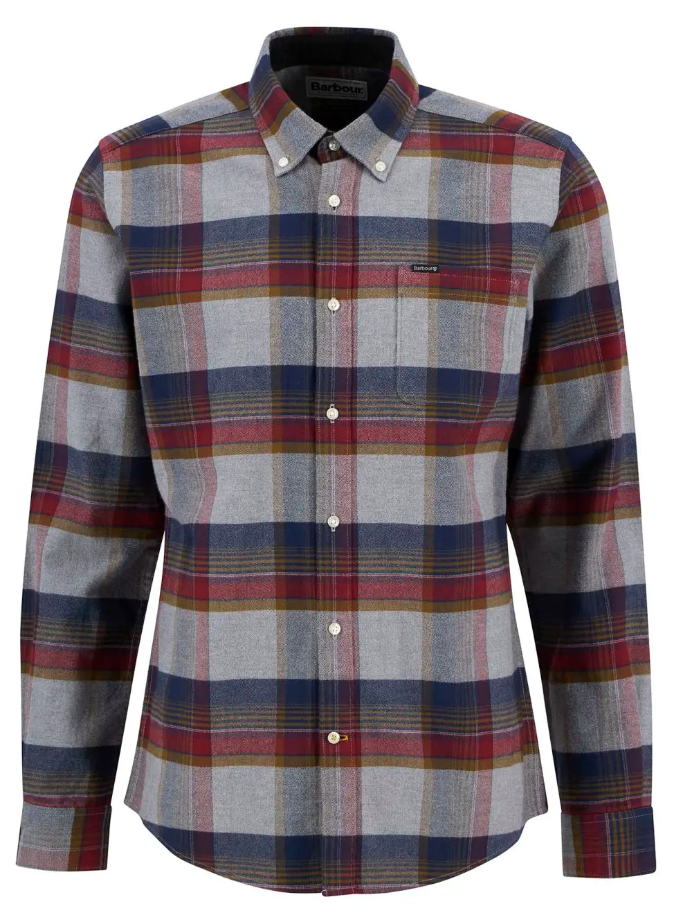 Barbour Portdown Tailored Checked Shirt - Light Grey Marl