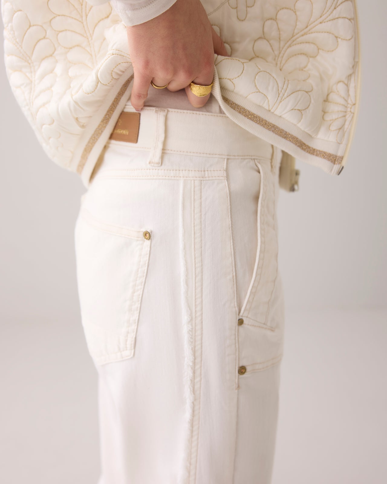Summum Cream Soft Twill Trousers