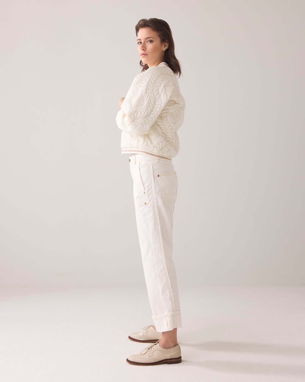 Summum Cream Soft Twill Trousers