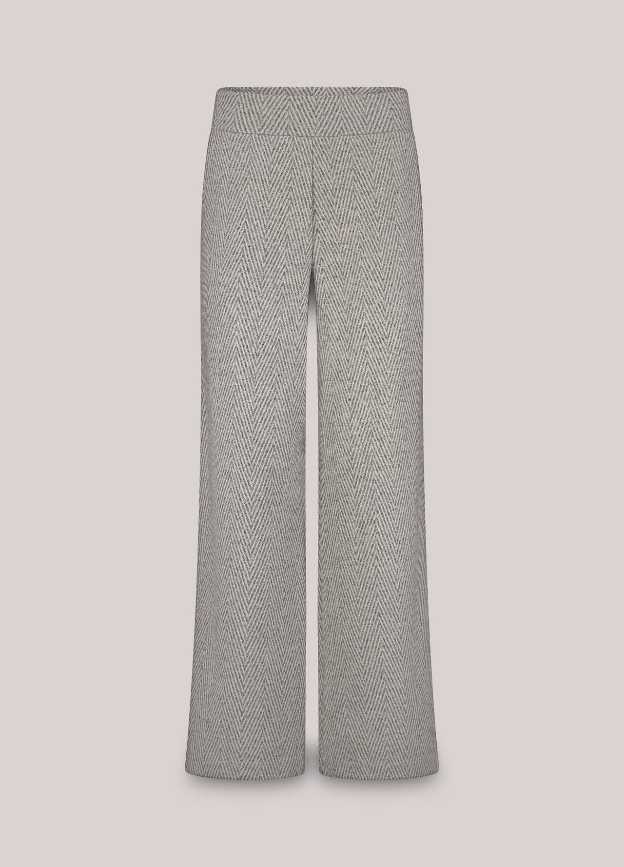 Summum Wide Leg Herringbone Broek Trousers - Mist
