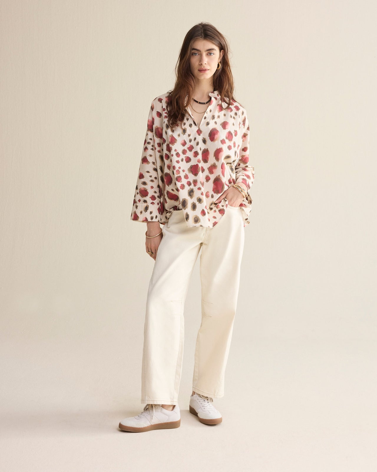 Summum Cocoon Trousers Heritage Stretch Twill - Ivory