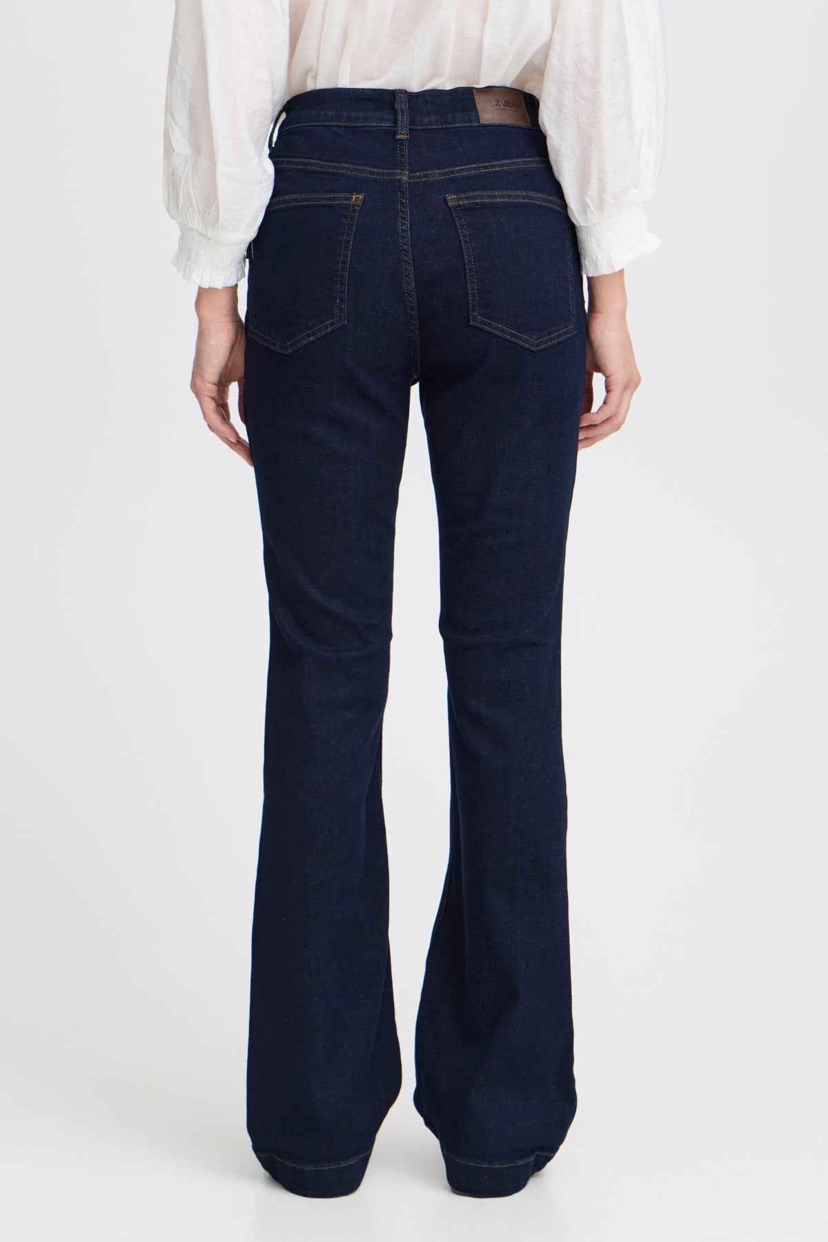 Pulz Becca High Waisted Bootcut Jeans Solid Blue