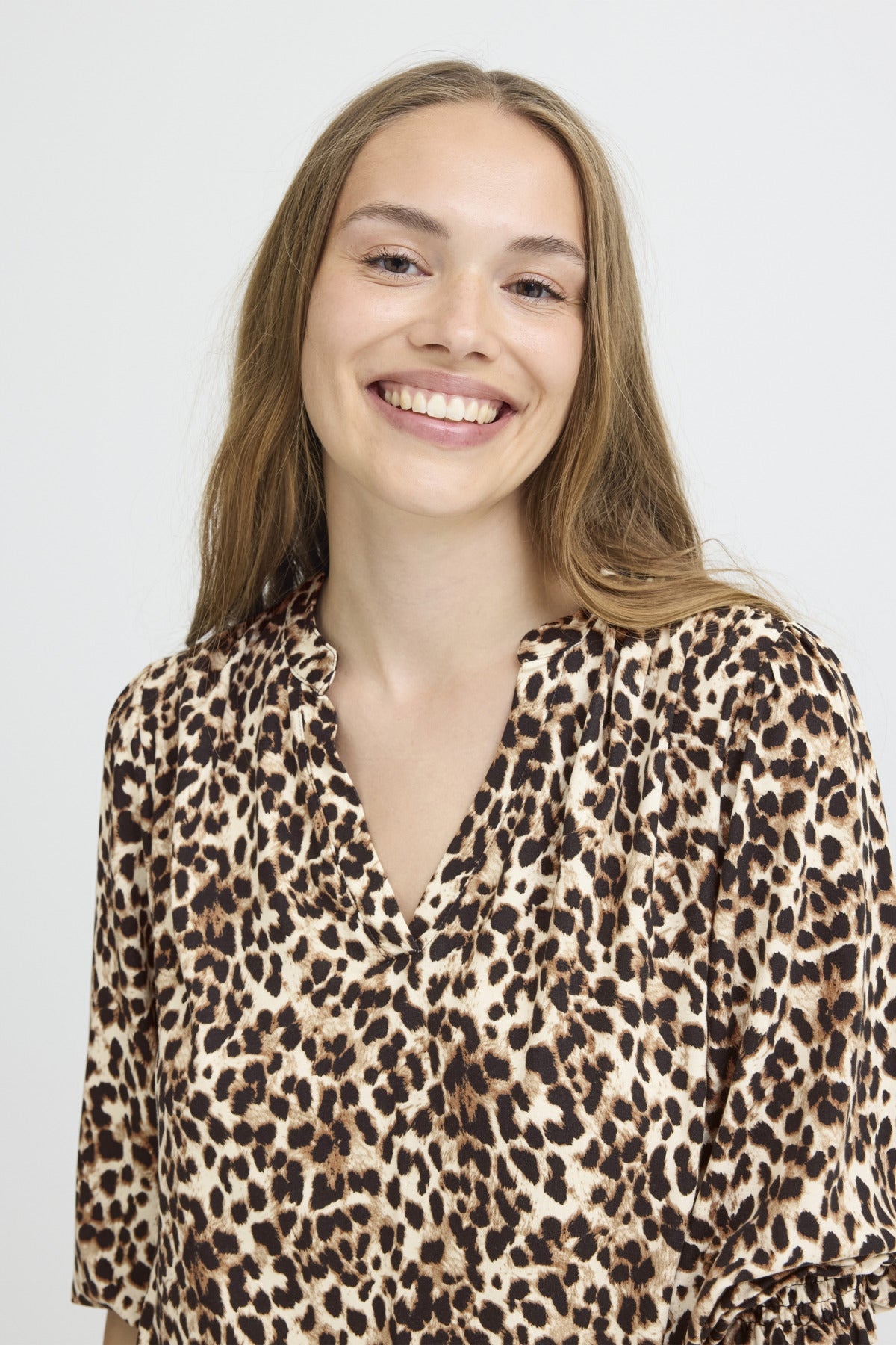 Pulz Jeans CHARLOTTE Blouse - Brown Animal Print