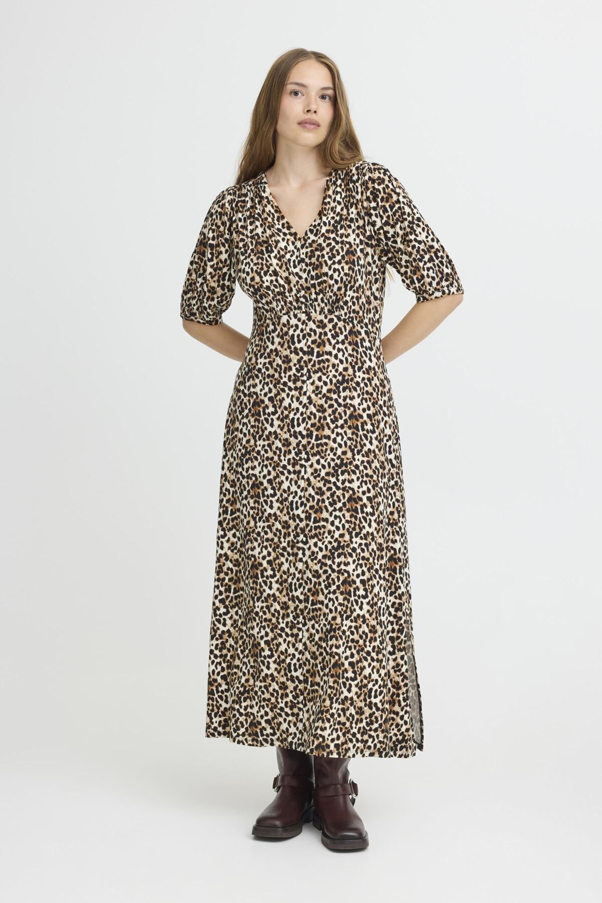 Pulz Jeans CHARLOTTE Dress - Brown Animal Print