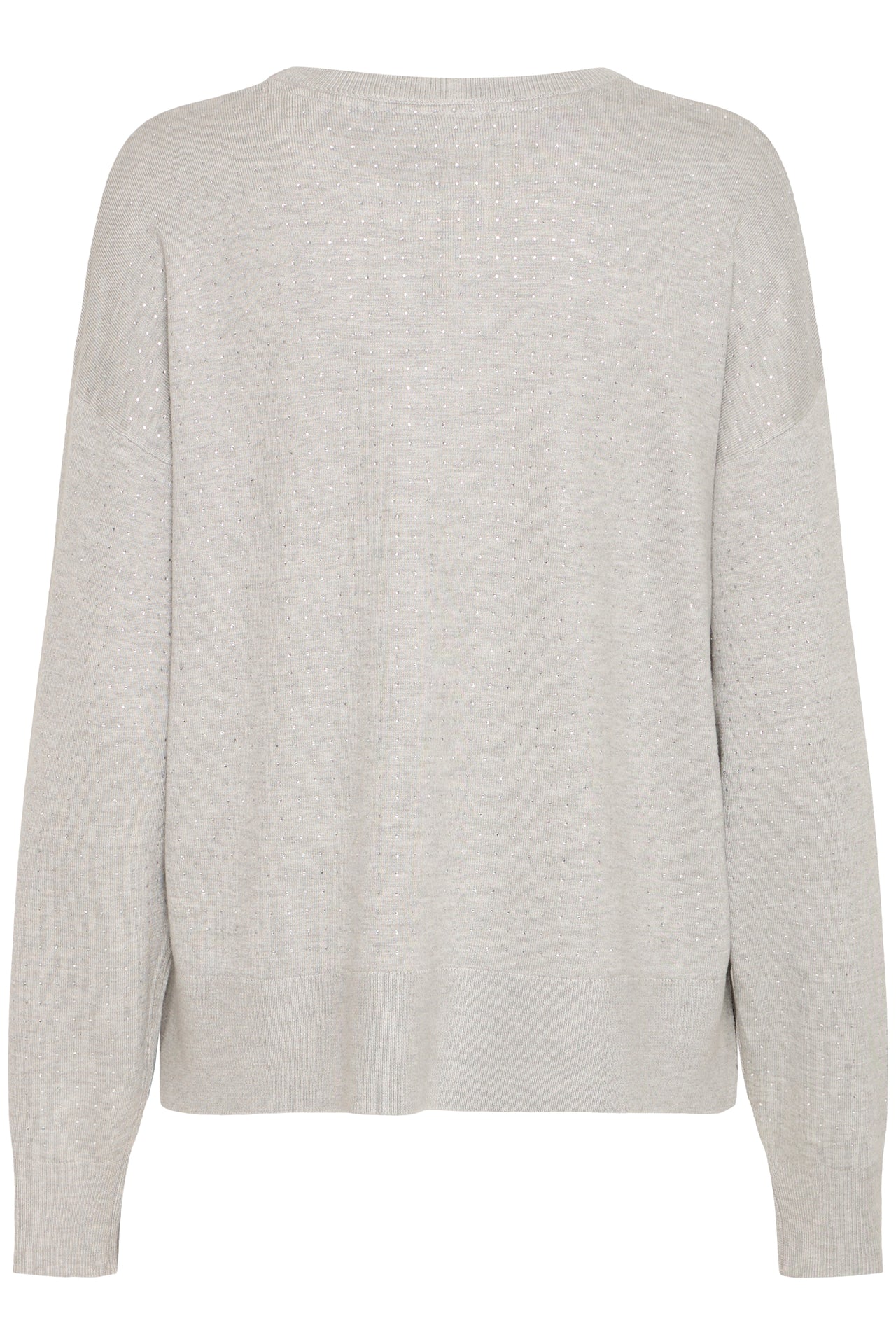 Pulz Jeans SARA Rhinestone Jumper - Light Grey Melange