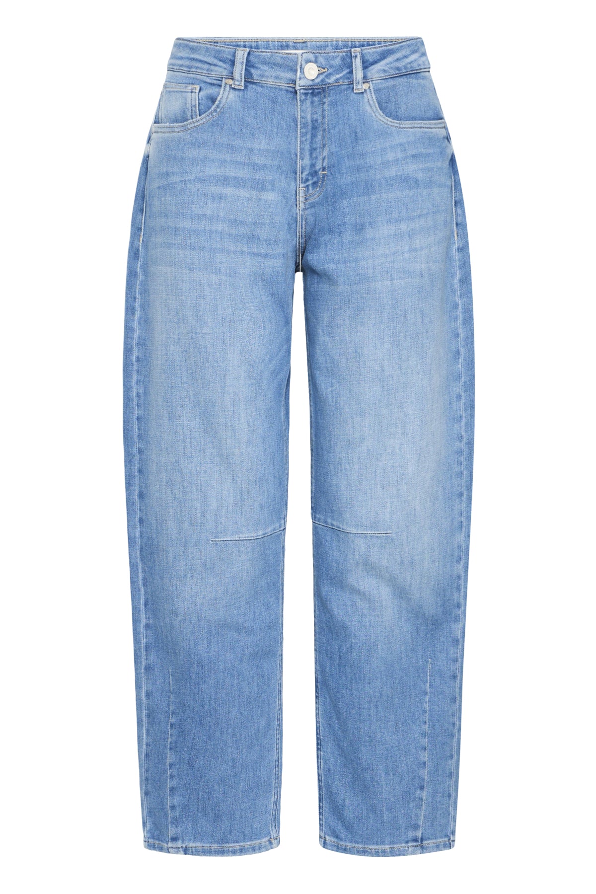 Pulz Anni Hight Waisted Barrel Jeans - Medium Blue Denim