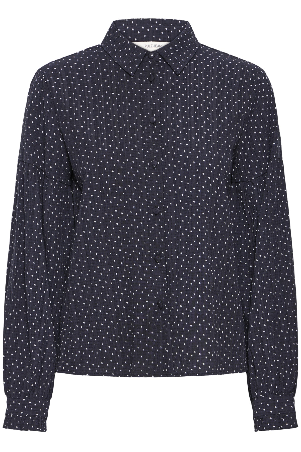 Pulz Addison White Dot Shirt - Dark Sapphire
