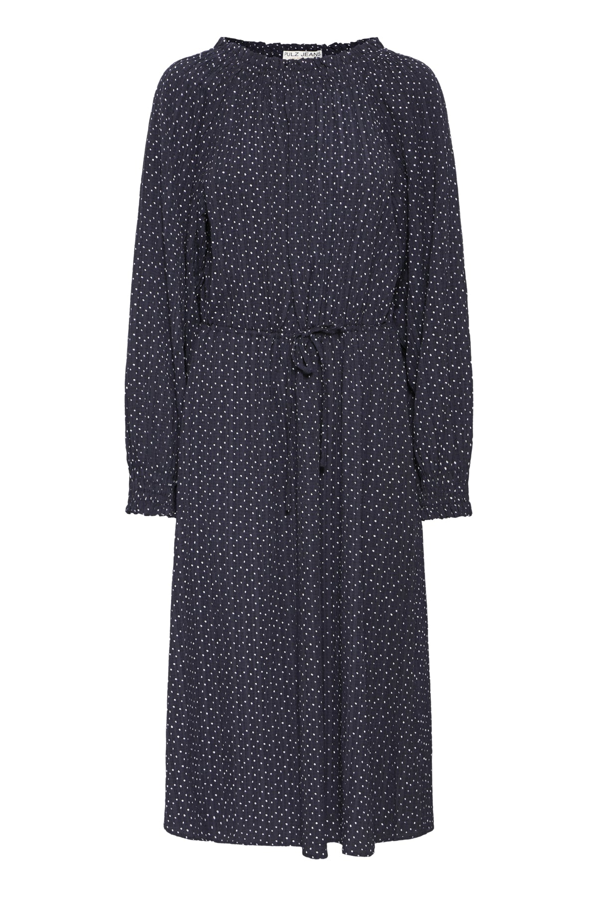 Pulz Addison White Dot Dress - Dark Sapphire