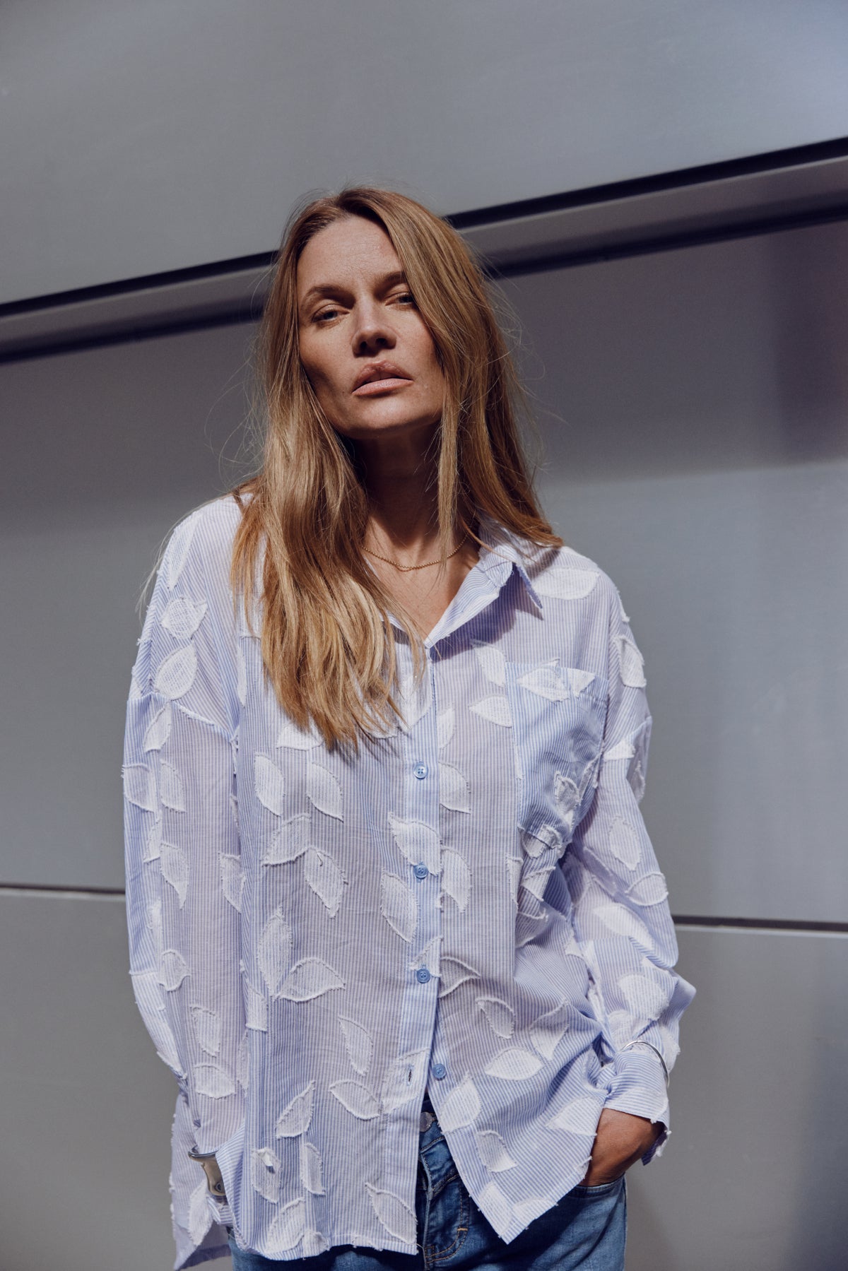 Pulz Woven Adrina Shirt - Kentucky Blue