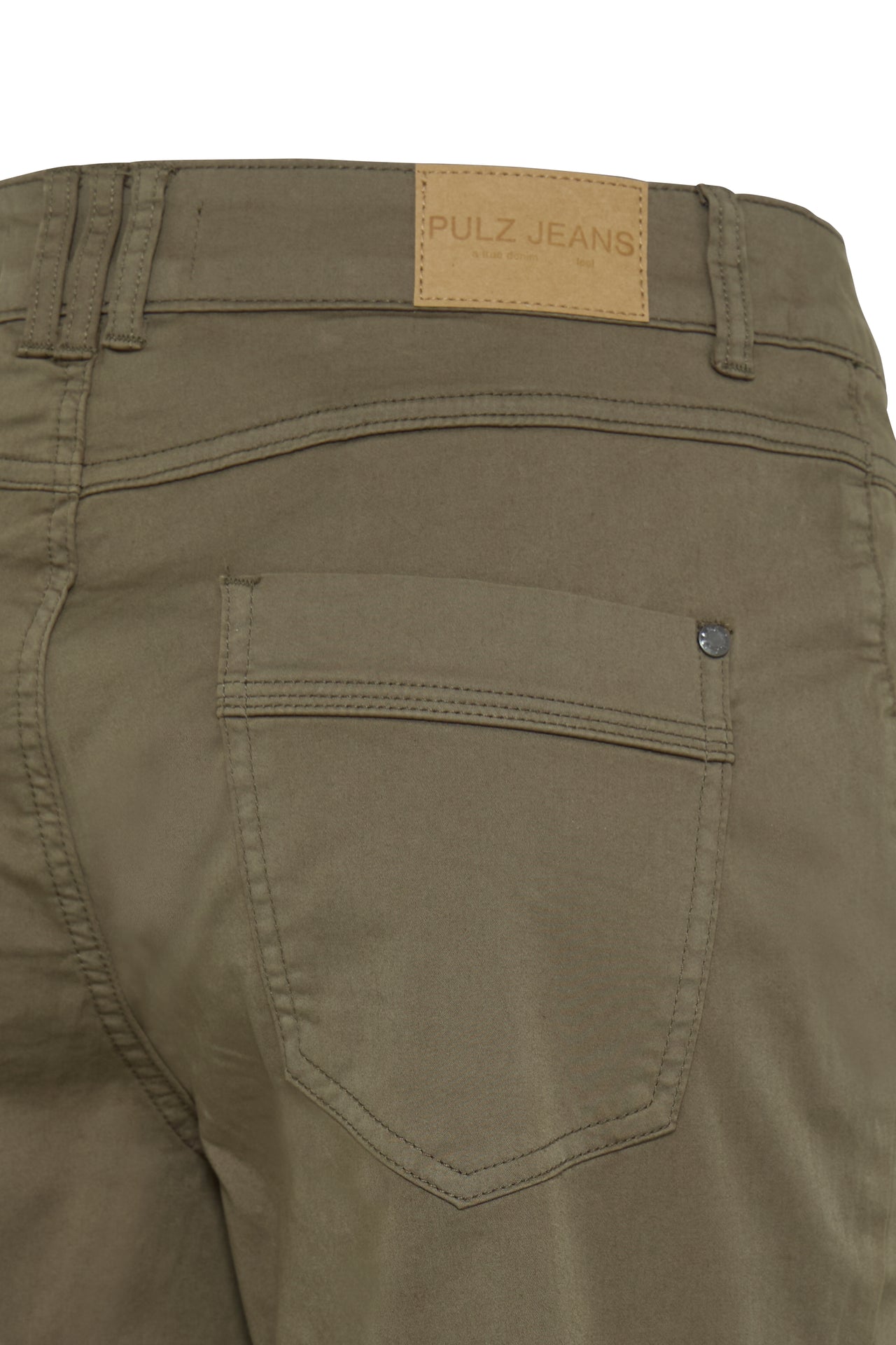 Pulz Jeans EVELYN High Waist Trousers - Dusky Green