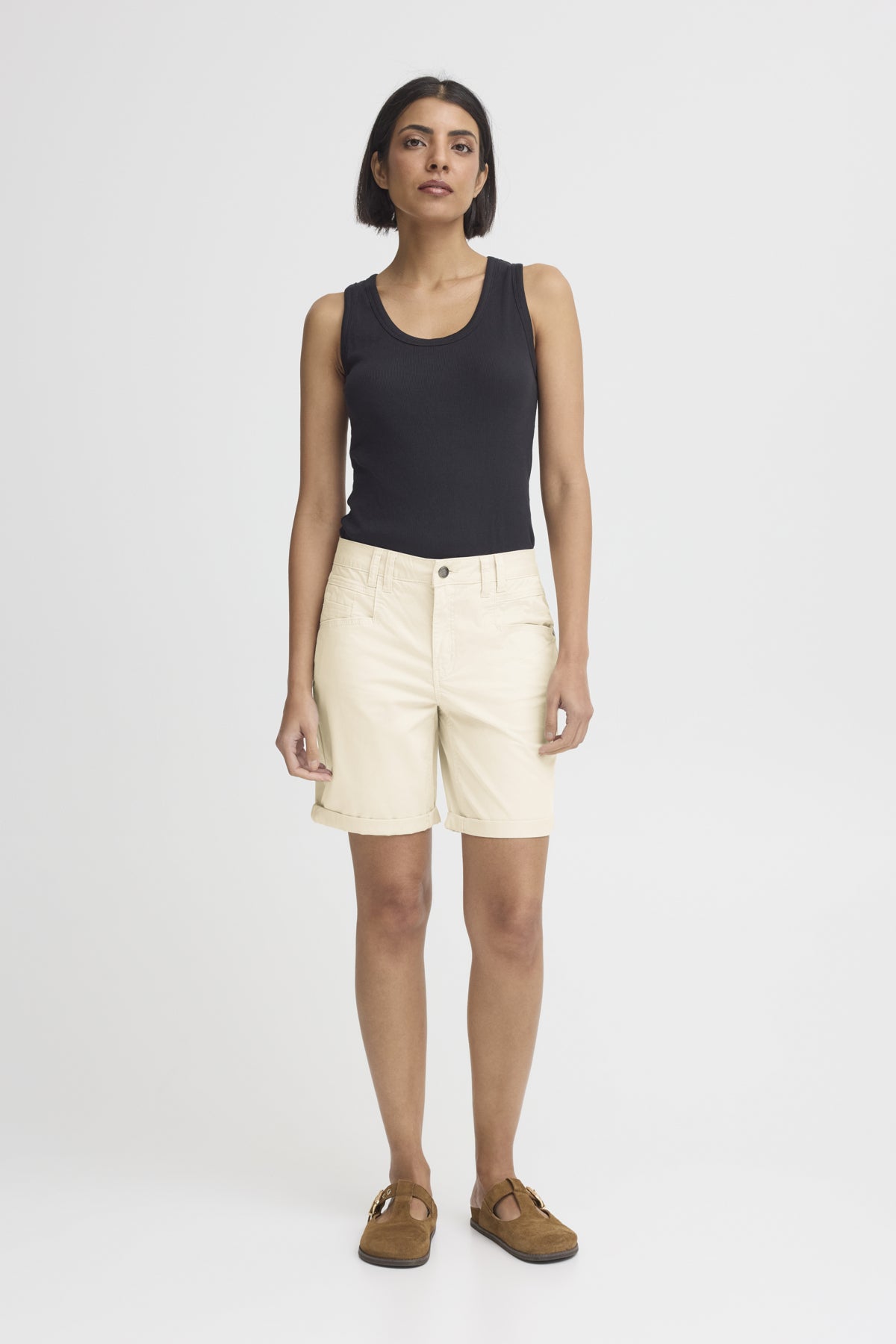 Pulz Jeans EVELYN High Waist Shorts - Birch