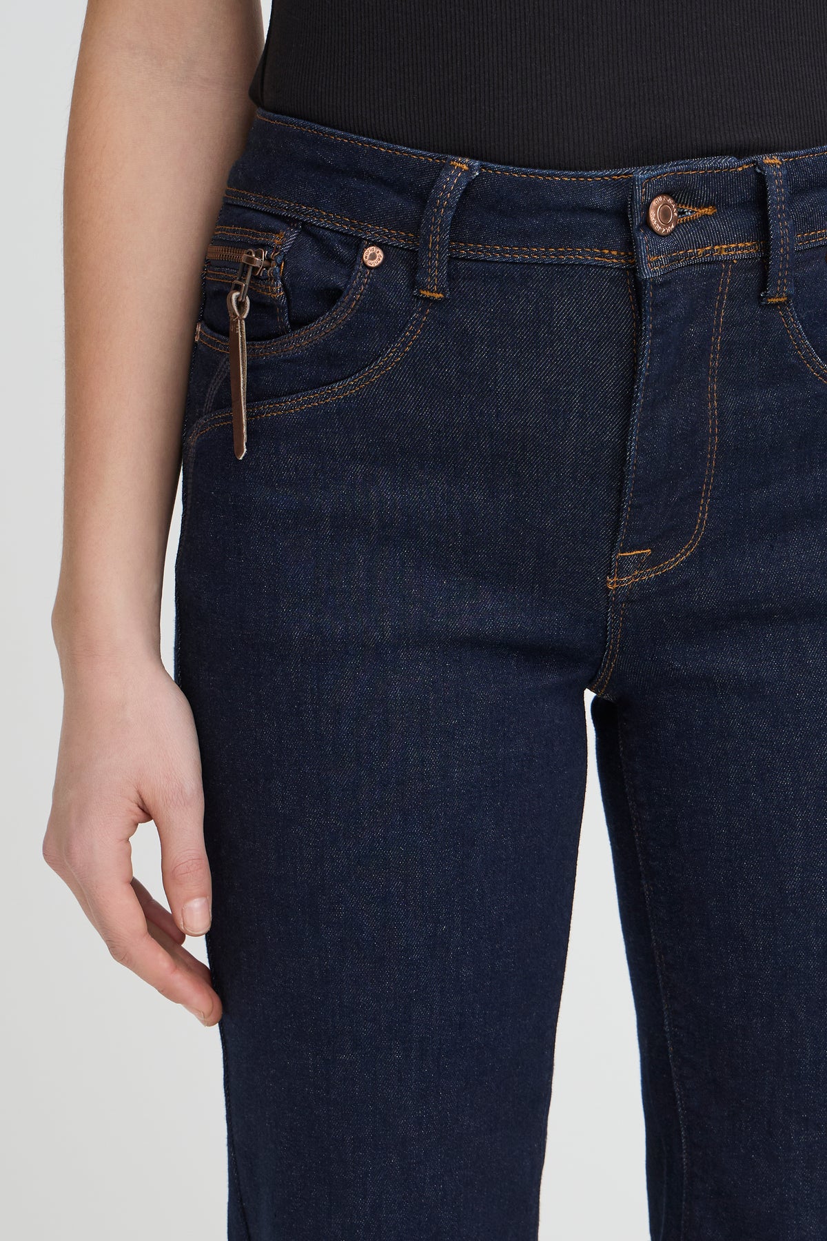 Pulz Jeans KAROLINA Straight Leg Jeans - Un-Washed Denim