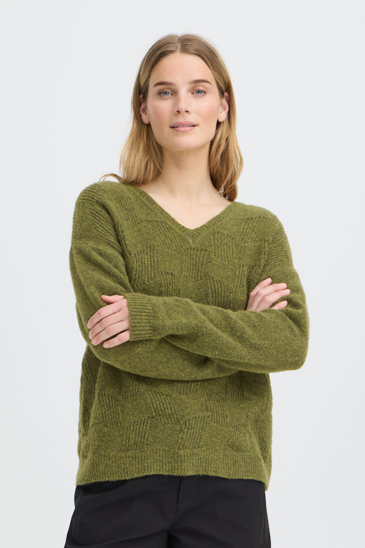 Pulz Jeans DAGMAR Jumper - Military Olive Melange