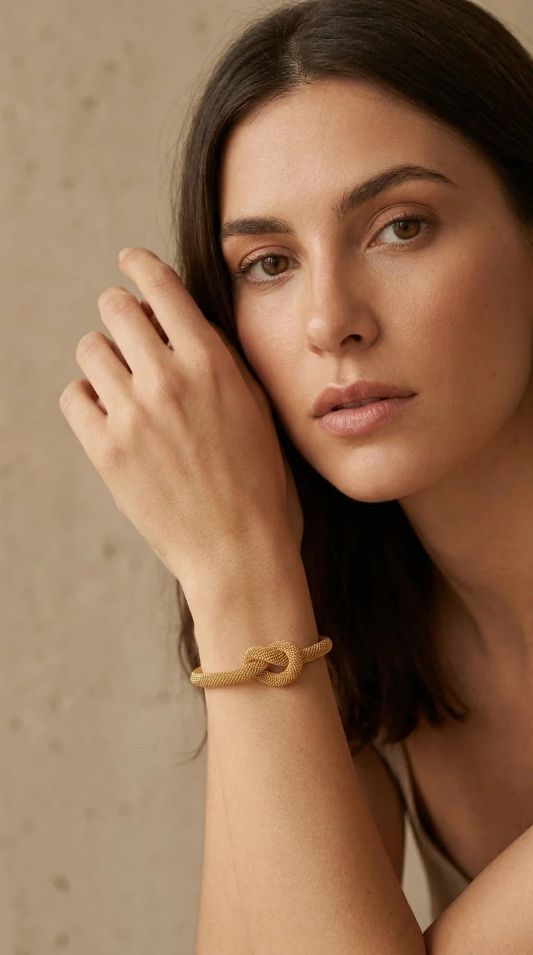 Envy Bracelet  Gold knot design bangle