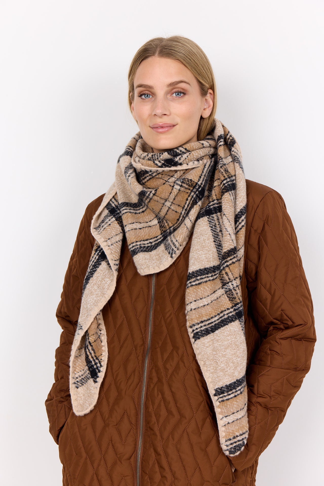 Soya Concept IDALINE Scarf - Sand Combi