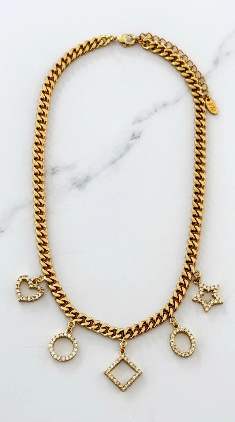 Envy Short gold charm necklace