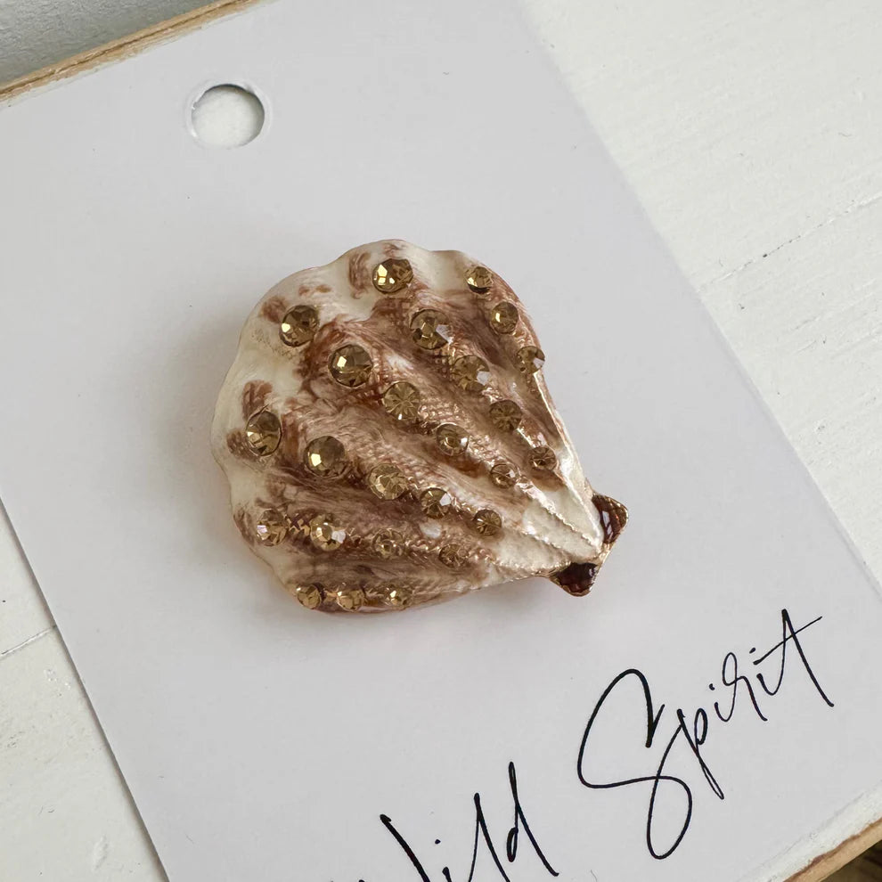 Wild Spirit Blush Scallop Shell Brooch
