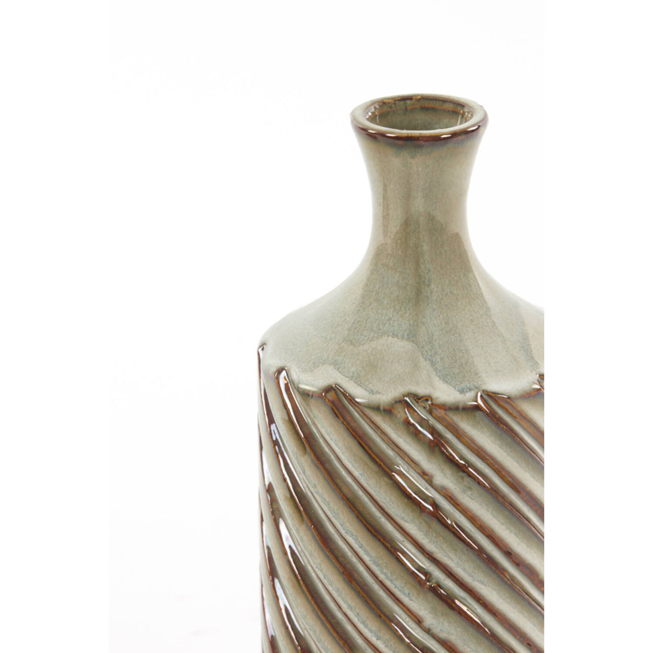 Light & Living OSKIA Ceramic Vase - Light Brown