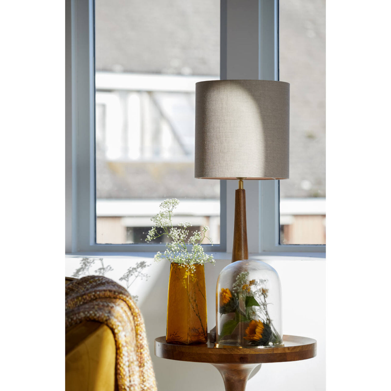 Light & Living Iduna Ocher Yellow Glass