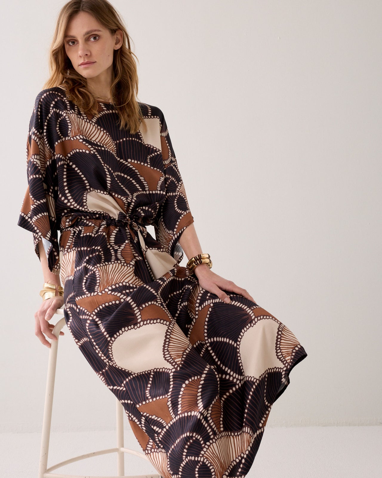 Summum All Over Twill Satin Dress - Multicolour