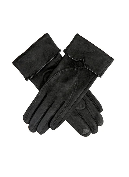 Dents Black Faux Suede Glove