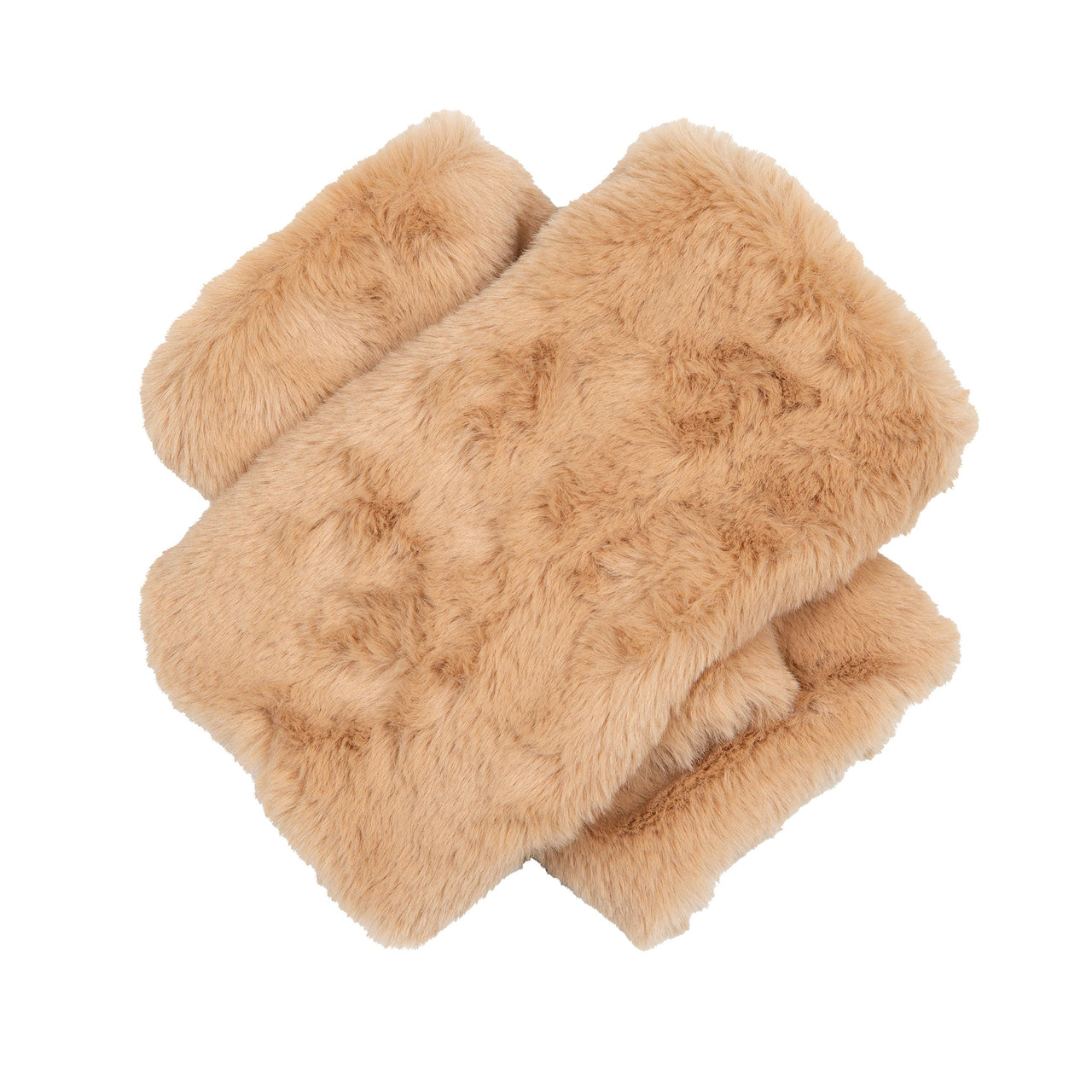 DENTS Women’s Fingerless Faux Fur Mittens - Camel