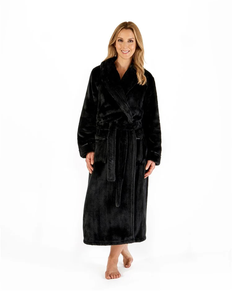 Slenderella 48" Luxury Black Housecoat