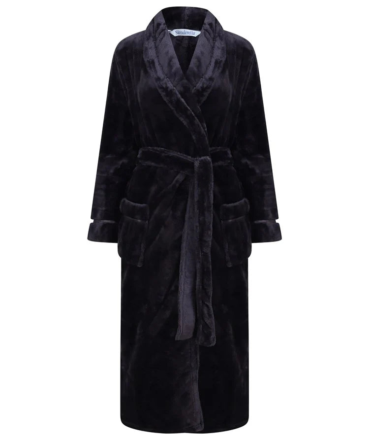 Slenderella 48" Luxury Black Housecoat