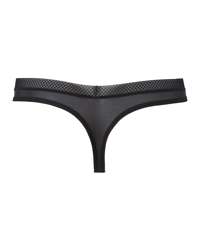 Gossard Glossies Sheer Thongs - Black