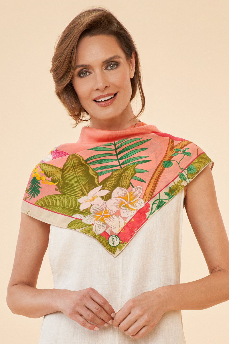 Powder Silk Square Scarf - Tropical Petal