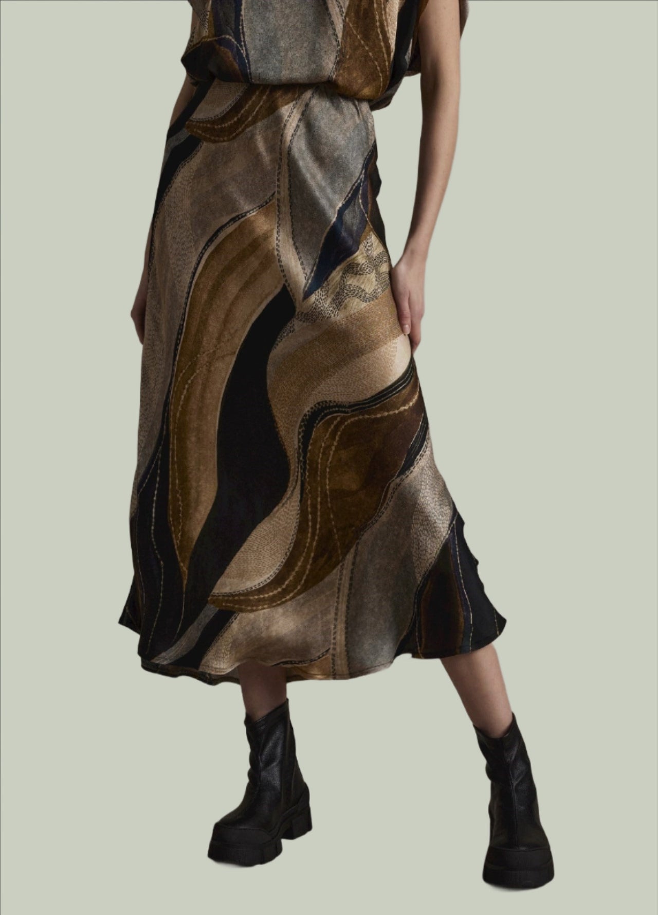 Summum Flowy Lines Multicolour Skirt