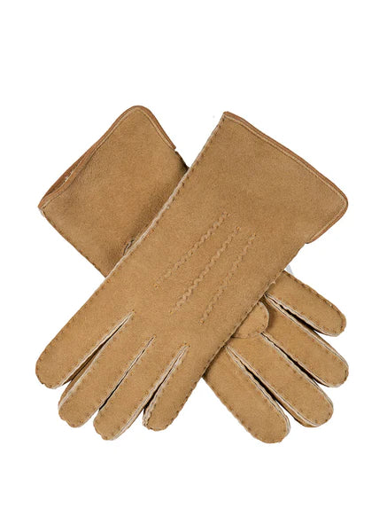 DENTS Women’s Handsewn Three-Point Lambskin Gloves - Camel