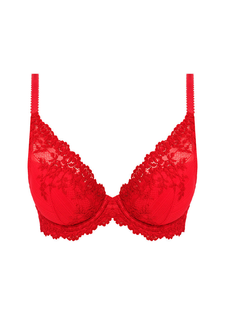 Wacoal Embrace Lace Plunge Underwire Bra -  Equestrian Red