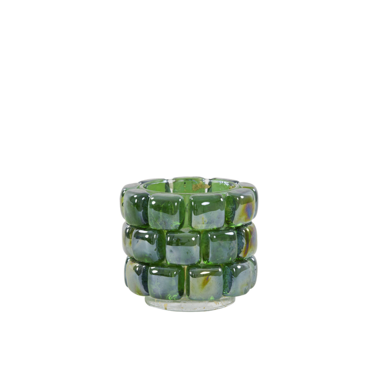 Light & Living MOSAIC Glass Tea Light Holder - Dark Green