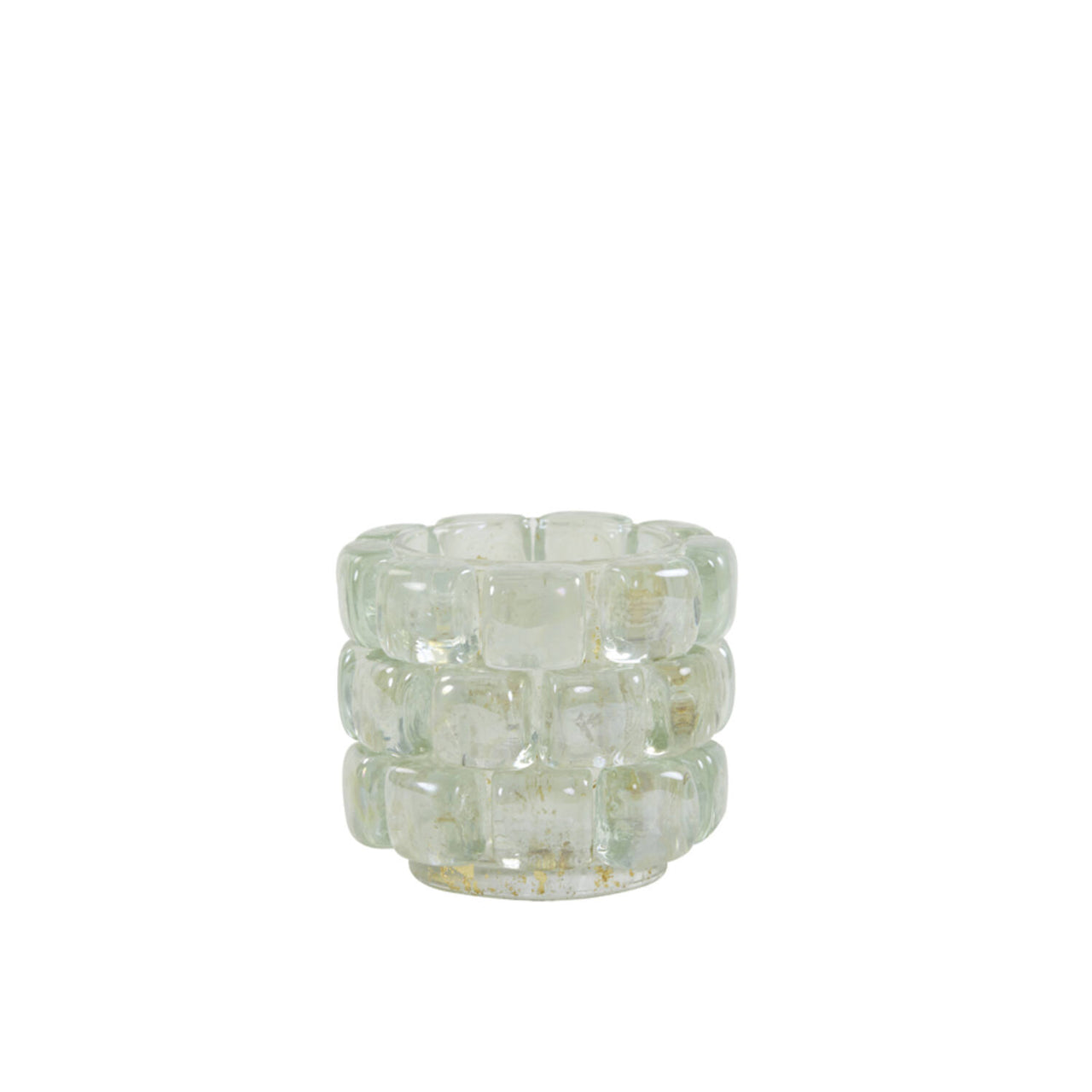Light & Living MOSAIC Glass Tea Light Holder - Light Blue