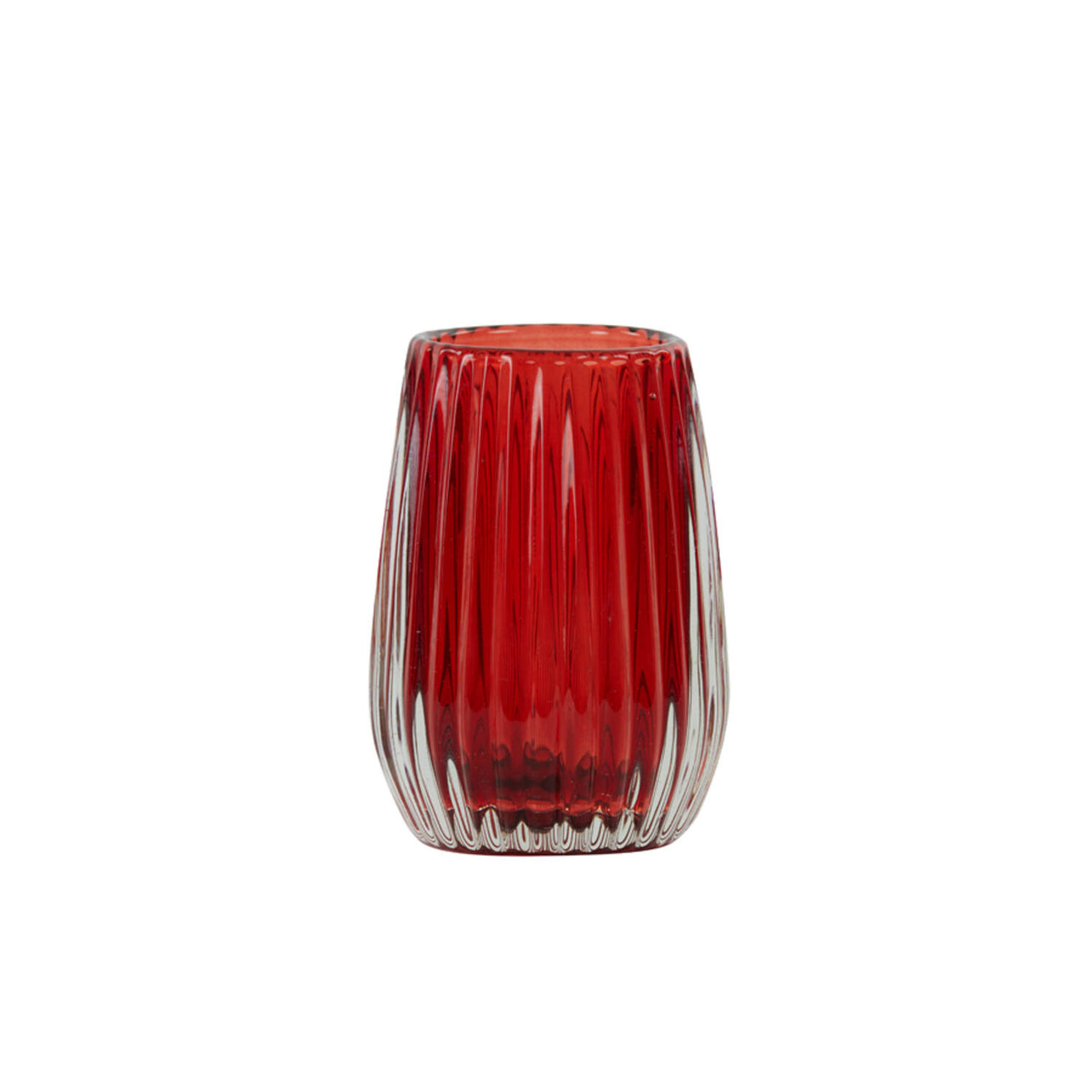 Light & Living AIMEE Glass Tea Light Holder - Matt Burgundy