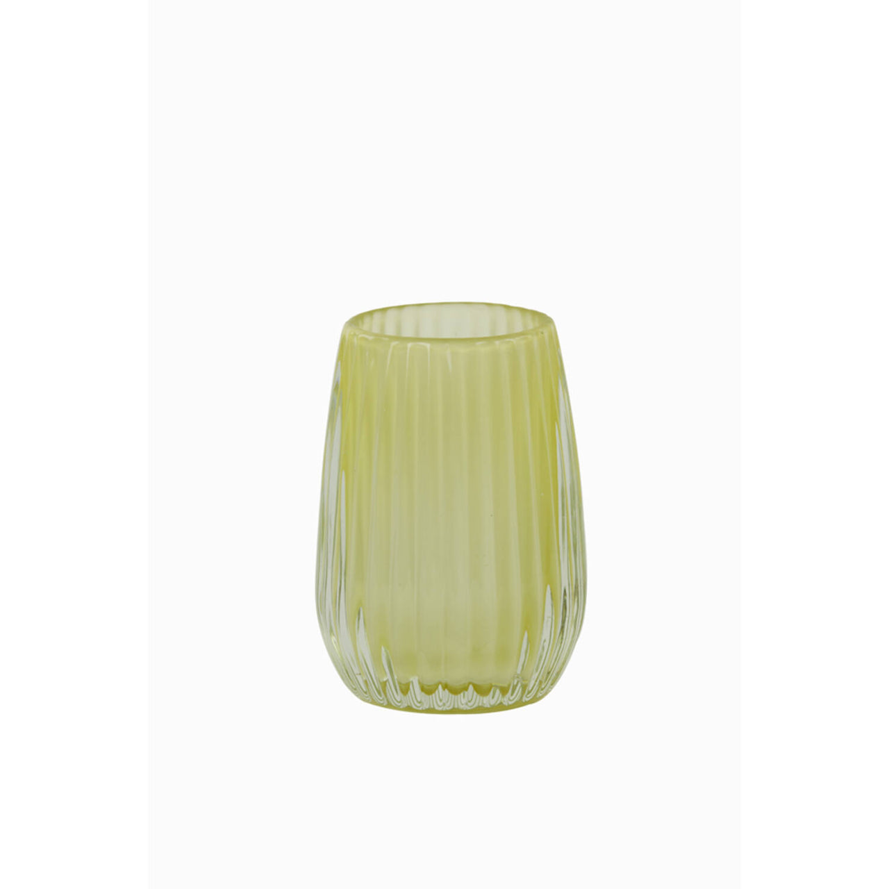 Light & Living Aimee Glass Tea Light Holder - Matt Light Yellow