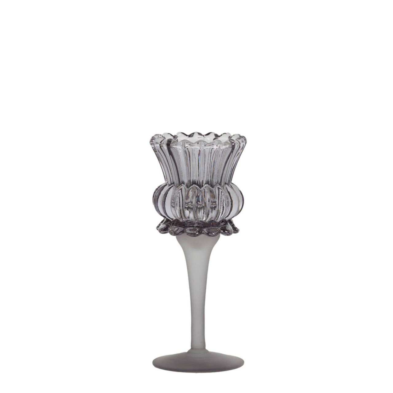 Light & Living Flowi 8x19 cm Grey Glass Tealight